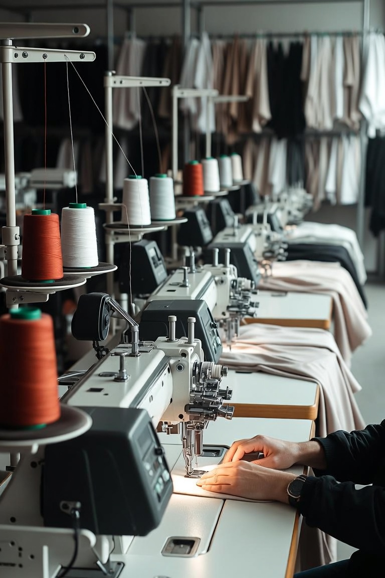 Apparel factory production floor